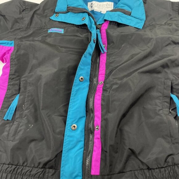 Columbia Bugaboo Radial Sleeve Jacket Women’s M Windbreaker Teal Purple 90’s - Picture 9 of 12